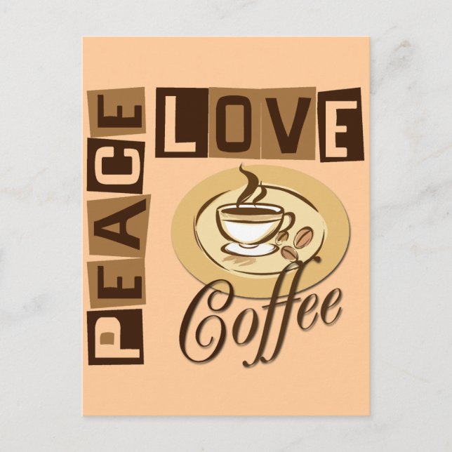 PEACE LOVE COFFEE POSTCARD (Front)