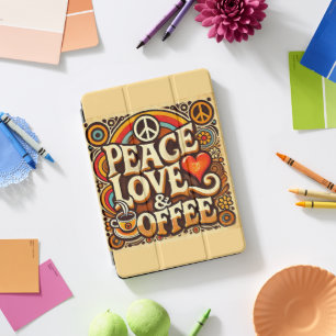 Peace, Love, & Coffee Retro iPad Smart Cover