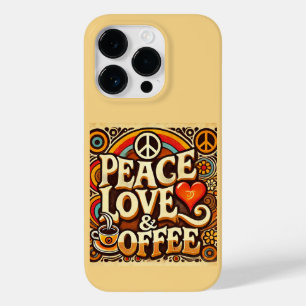 Peace, Love, & Coffee Retro iPhone Case
