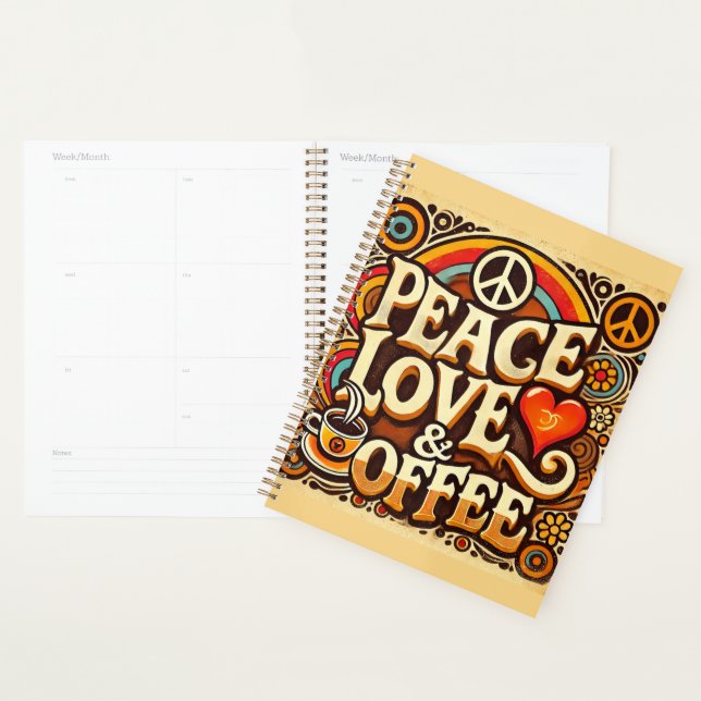 Peace, Love, & Coffee Retro Planner (Display)