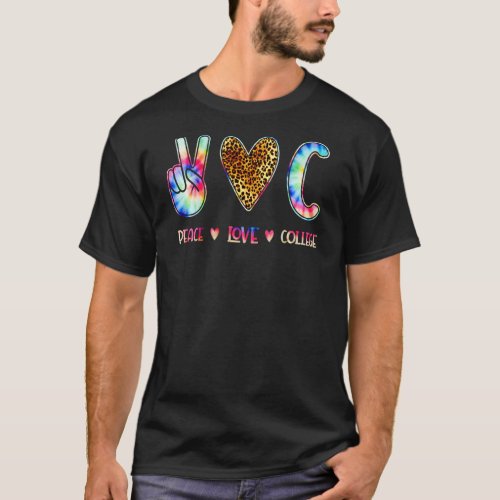 Peace Love College Squad Back To School T_Shirt