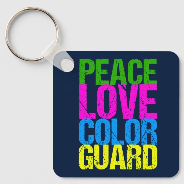 Peace Love Color Guard Keychain (Front)