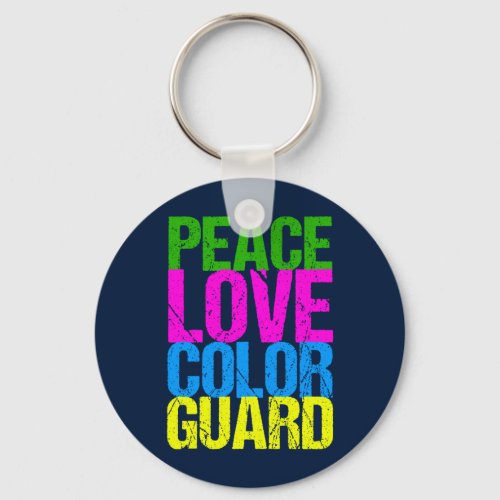 Peace Love Color Guard Keychain