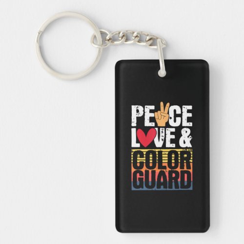 Peace Love  Color Guard _ Marching Band Lover Keychain