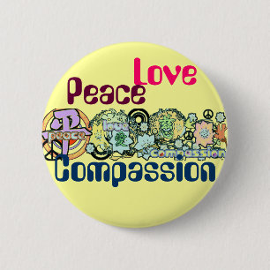 Peace Love Compassion Button