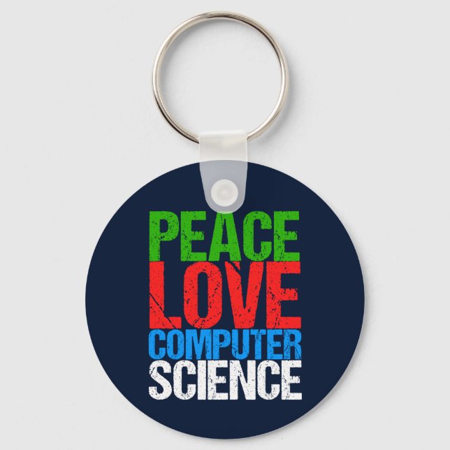 Peace Love Computer Science Keychain (Front)