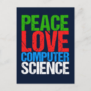 Peace Love Computer Science Postcard