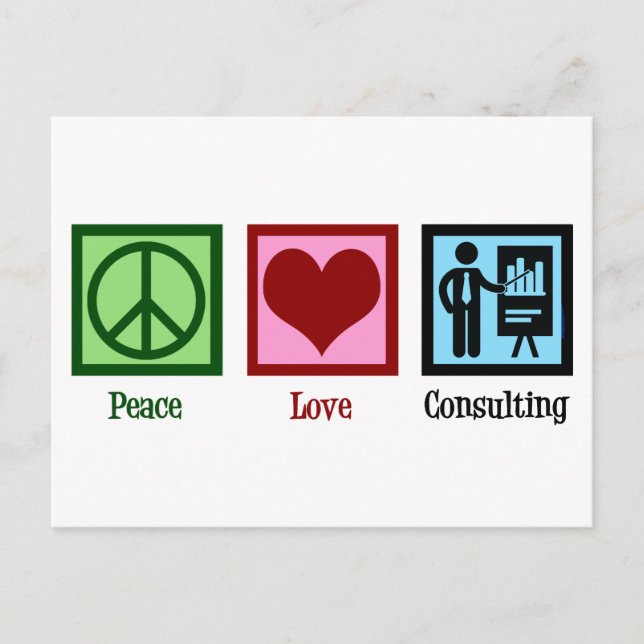 Peace Love Consulting Postcard (Front)