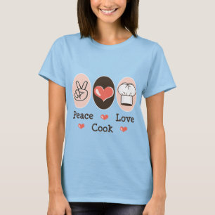 Peace Love Cook Ringer Tee Shirt