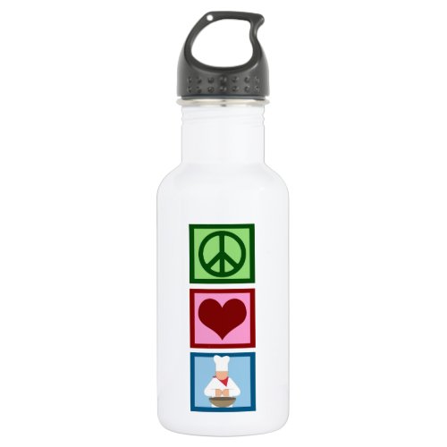 Peace Love Cook Water Bottle