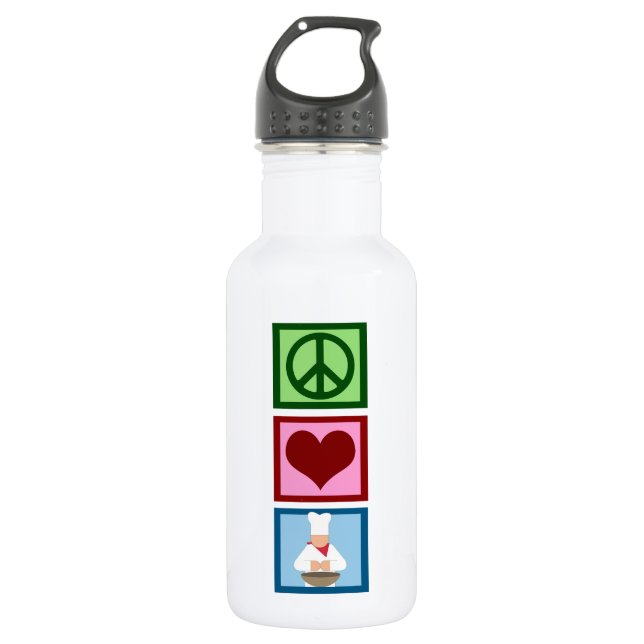 Peace Love Cook Water Bottle (Front)