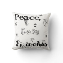 Peace love & cookies Christmas Throw pillow design
