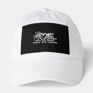 Peace, Love Cooking Retro Cooking Lover Chef Food Hat