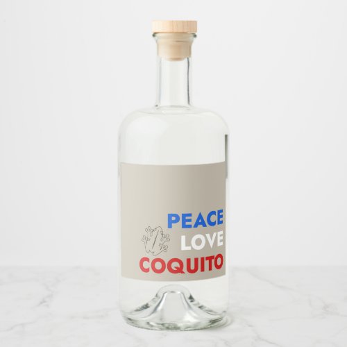 Peace Love Coquito Bottle Label 35x4