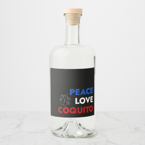 Peace Love Coquito Bottle Label 35x4