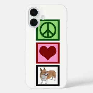 Peace Love Corgis iPhone 16 Case