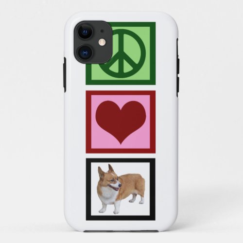 Peace Love Corgis iPhone 11 Case