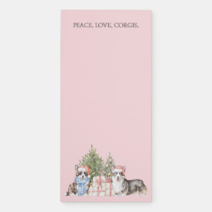 Peace. Love. Corgis Christmas Corgi Lovers Gift Magnetic Notepad