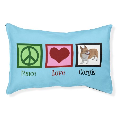 Peace Love Corgis Pet Bed