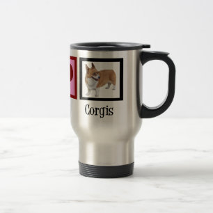Peace Love Corgis Travel Mug