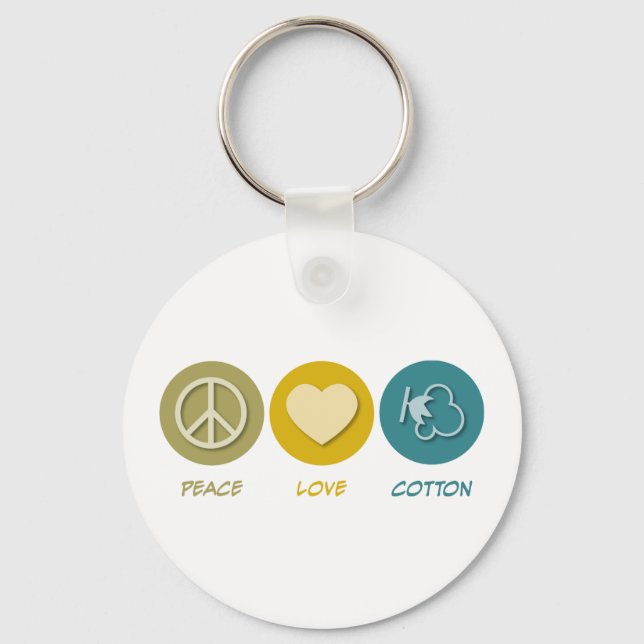 Peace Love Cotton Keychain (Front)