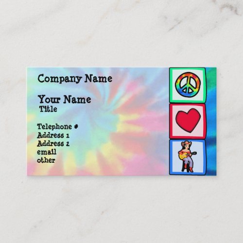 Peace Love Country Music Business Card