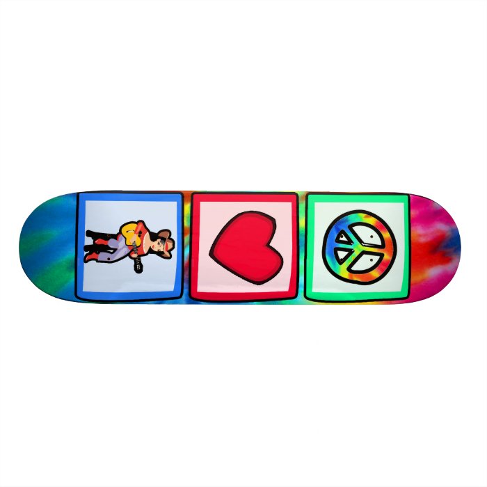 Peace, Love, Country Music Custom Skate Board