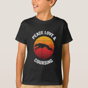 Peace Love _ Coursing Vintage Greyhound Hunting T-Shirt
