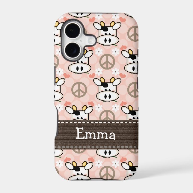 Peace Love Cow Iphone Case (Back)
