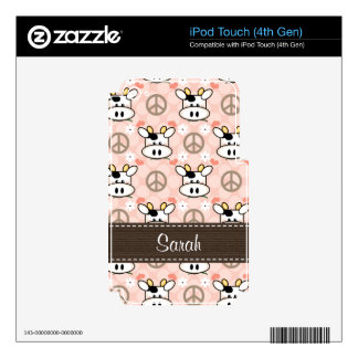 Peace Love Cow iPod Touch 4g 4th Gen Skin Decals For iPod Touch 4G