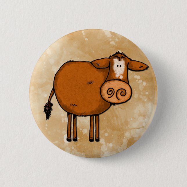 peace love cow pinback button (Front)