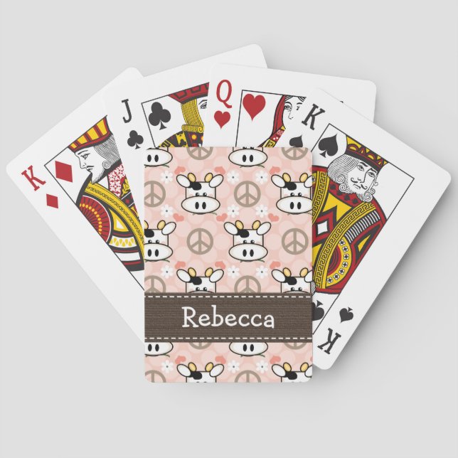 Peace Love Cow Poker Cards (Back)