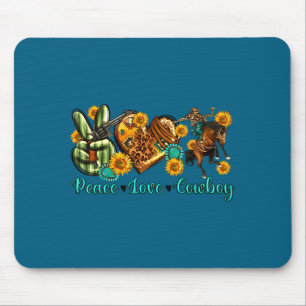 Peace Love Cowboy Western Rodeo Rodeo Life Western Mouse Pad