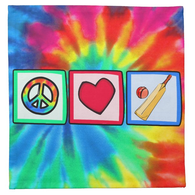 Peace, Love, Cricket Napkin (Front)