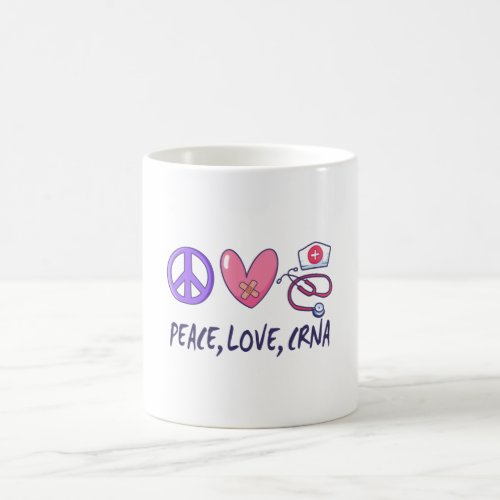 Peace Love CRNA Nurse Coffee Mug