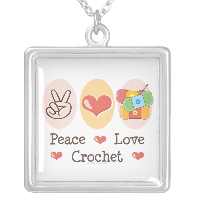 Peace Love Crochet Necklace (Front)
