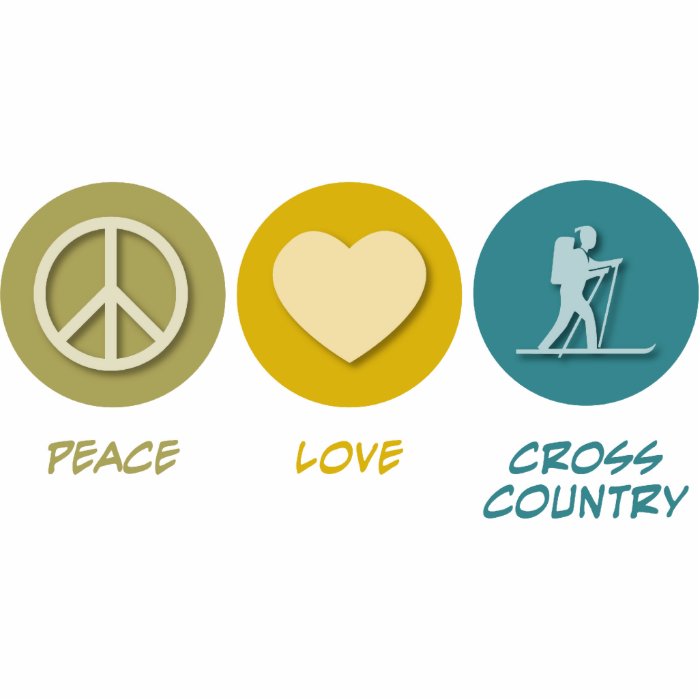 Peace Love Cross Country Skiing Acrylic Cut Outs