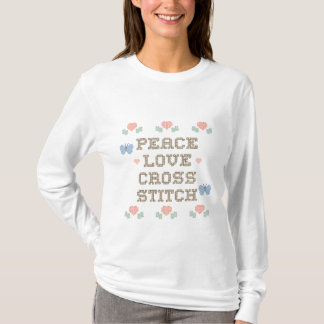 Peace Love Cross Stitch Long Sleeve Tee