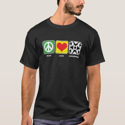 Peace Love Crossword Nerd Nerdy Gifts Shirt