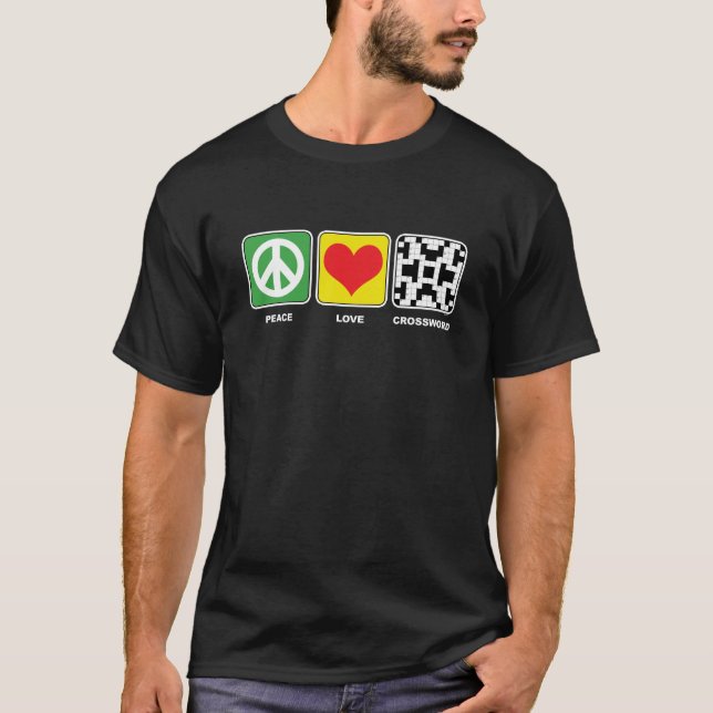 Peace Love Crossword Nerd Nerdy Gifts Shirt (Front)