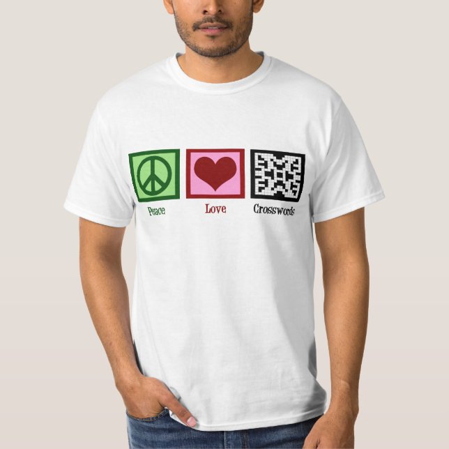 Peace Love Crosswords T-Shirt (Front)