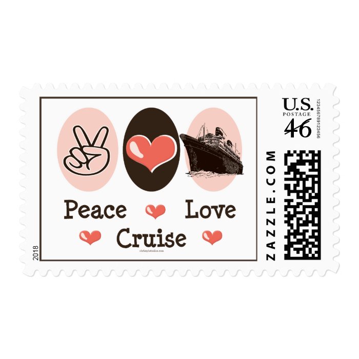 Peace Love Cruise Postage Stamps