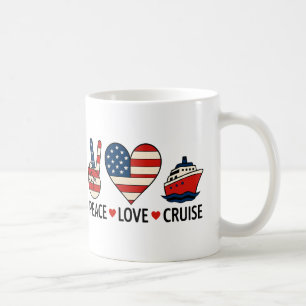 Peace Love Cruise USA Vacation Vibes Coffee Mug