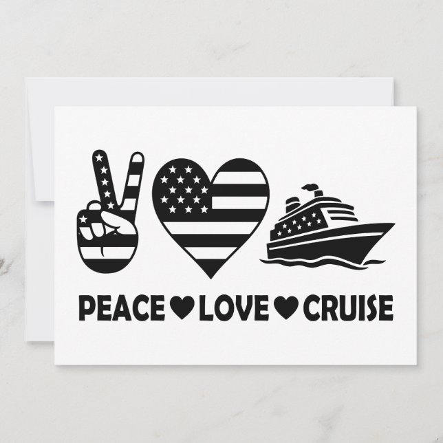 Peace Love Cruise USA Vacation Vibes Invitation (Front)