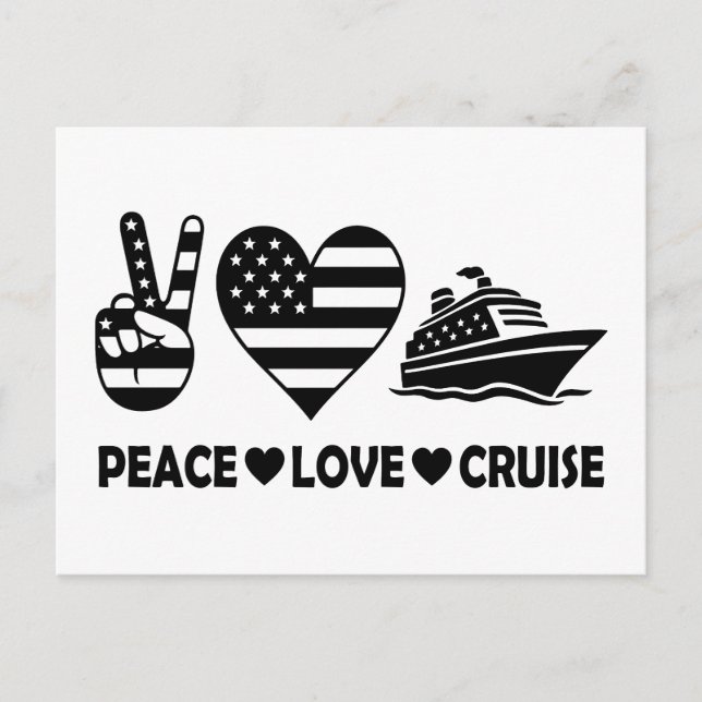 Peace Love Cruise USA Vacation Vibes Postcard (Front)