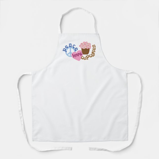 Peace Love Cupcakes Apron for a Home Baker (Front)