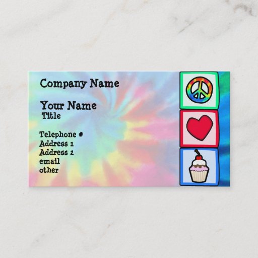 Customizable Peace, Love, Cupcakes Business Card Template