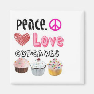 Peace Love Cupcakes cake design Magnet