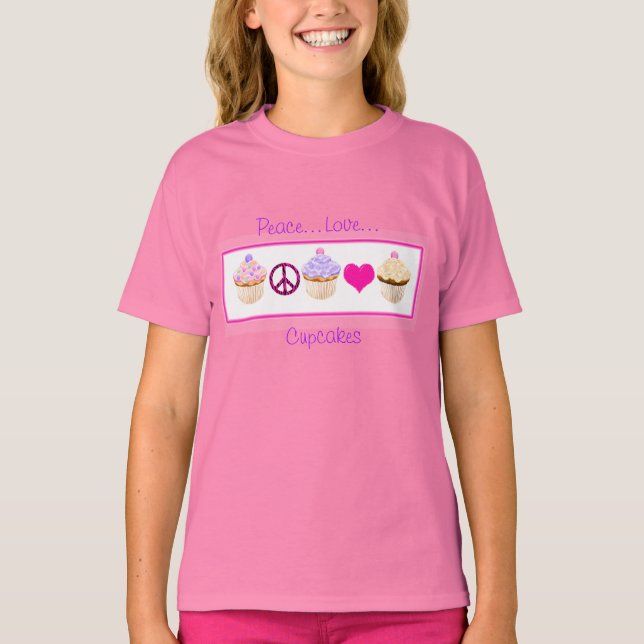 Peace, Love, Cupcakes Child's T-Shirt (Front)