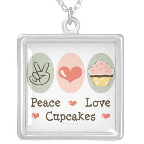 Peace Love Cupcakes Necklace